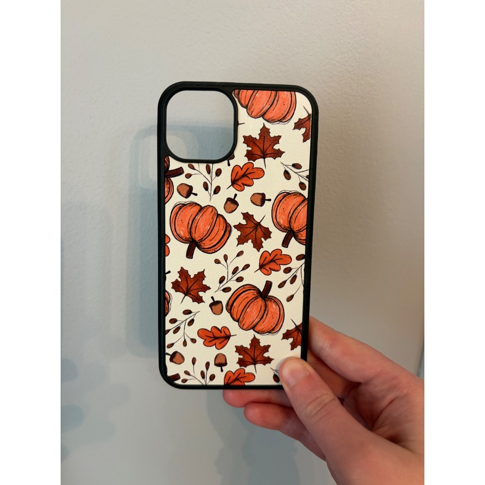 iPhone 13 Case Unisex OS Orange Pumpkin Fall Harvest Leaves Acorn Pattern